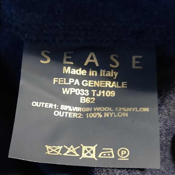 Sease Felpa Generale Virgin Wool & Nylon Over Shirt Dark Navy Blue XL/52 - Picture 6 of 8